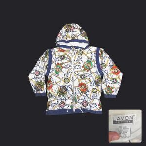 Vintage Y2K Lavon Nautical Chain Print Windbreaker Oversized Jacket Womens M/L